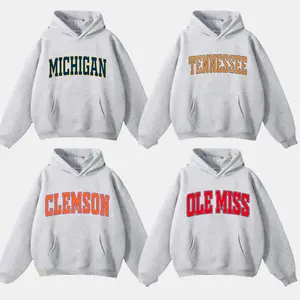 All Team Distressed Varsity College Unisex Hoodie – Ash Grey, Custom Your Team, Classic Cotton Tee With A Vintage Athletic Look, Game Day Shirt, Gift for Fans