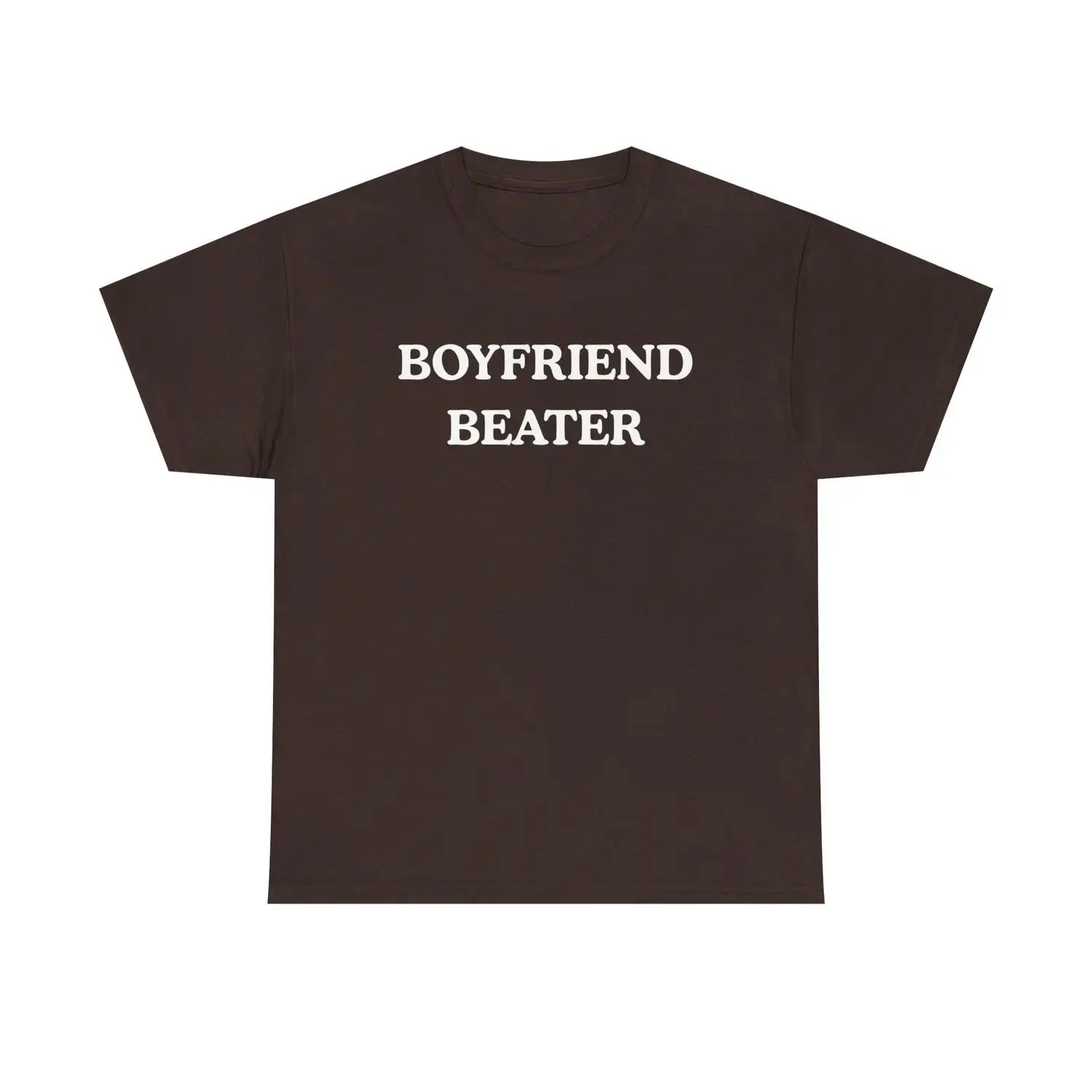 Women's Comfy Soft Fitted Short-Sleeve Boyfriend Beater Heavy Cotton Top, Funny Anti-Boyfriend Gift Tee