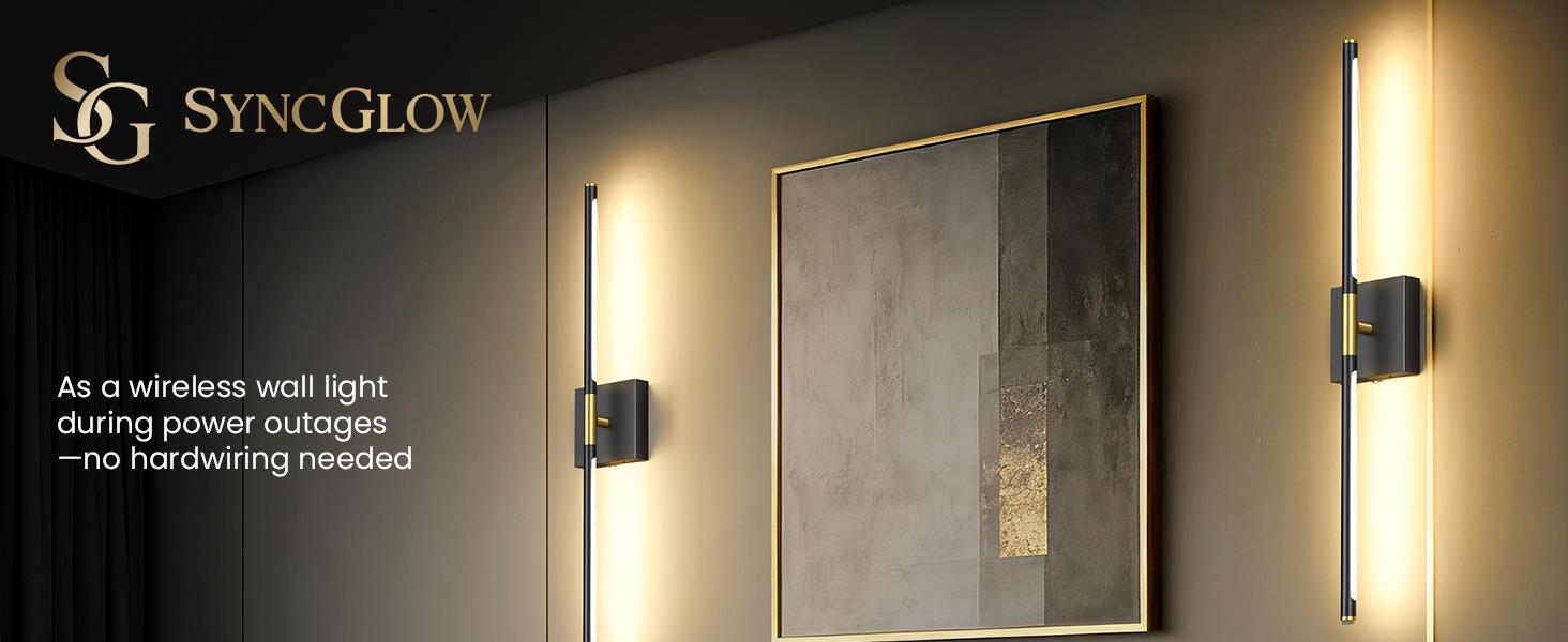 【Non-Removable Battery】Battery Operated Wall Lights Set of Two, Non-Removable Battery, 10000mAH Rechargeable Wall Lamps with Remote Control, Dimmable Black Gold LED Wireless Wall Sconces for Bedroom, Living Room, Hallway, Dining Room, 360° Rotate 3CCT