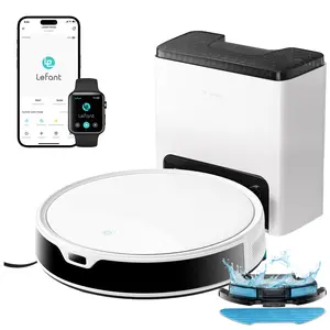 Lefant M350 Self-Emptying Robot Vacuum and Mop Combo, 6000Pa Suction, 40-Day Hands-Free Cleaning, Smart Obstacle Avoidance, 150-Min Runtime – Spring Cleaning Must-Have, Ideal Gift for Mom / Mother’s Day