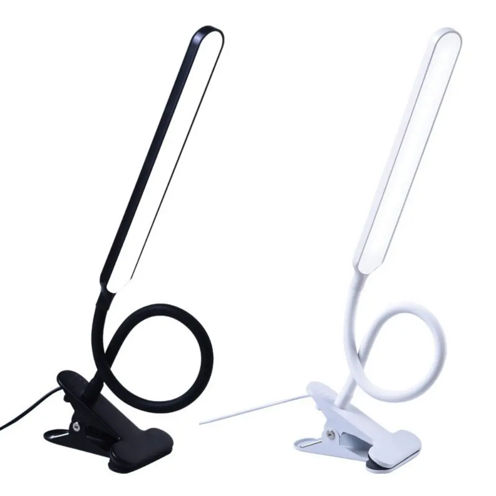 10W LED Clamp Desk Lamp - Adjustable Arms, 3-Level Dimmable, Extra-Long Flexible Gooseneck, Eye-Care Office Accessories for Reading, Sewing, Workbench, Mood & Decorative Indoor Lighting