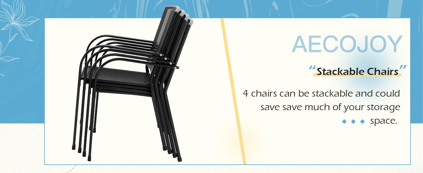 AECOJOY Outdoor Patio chair/Table/Furniture Set for Deck & Garden ,Available Individually or as a 5-Piece Set AECOJOY Outdoor Patio chair/Table/Furniture Set for Deck & Garden ,Available Individually or as a 5-Piece Set