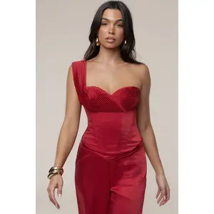 Red Love Song Satin Top