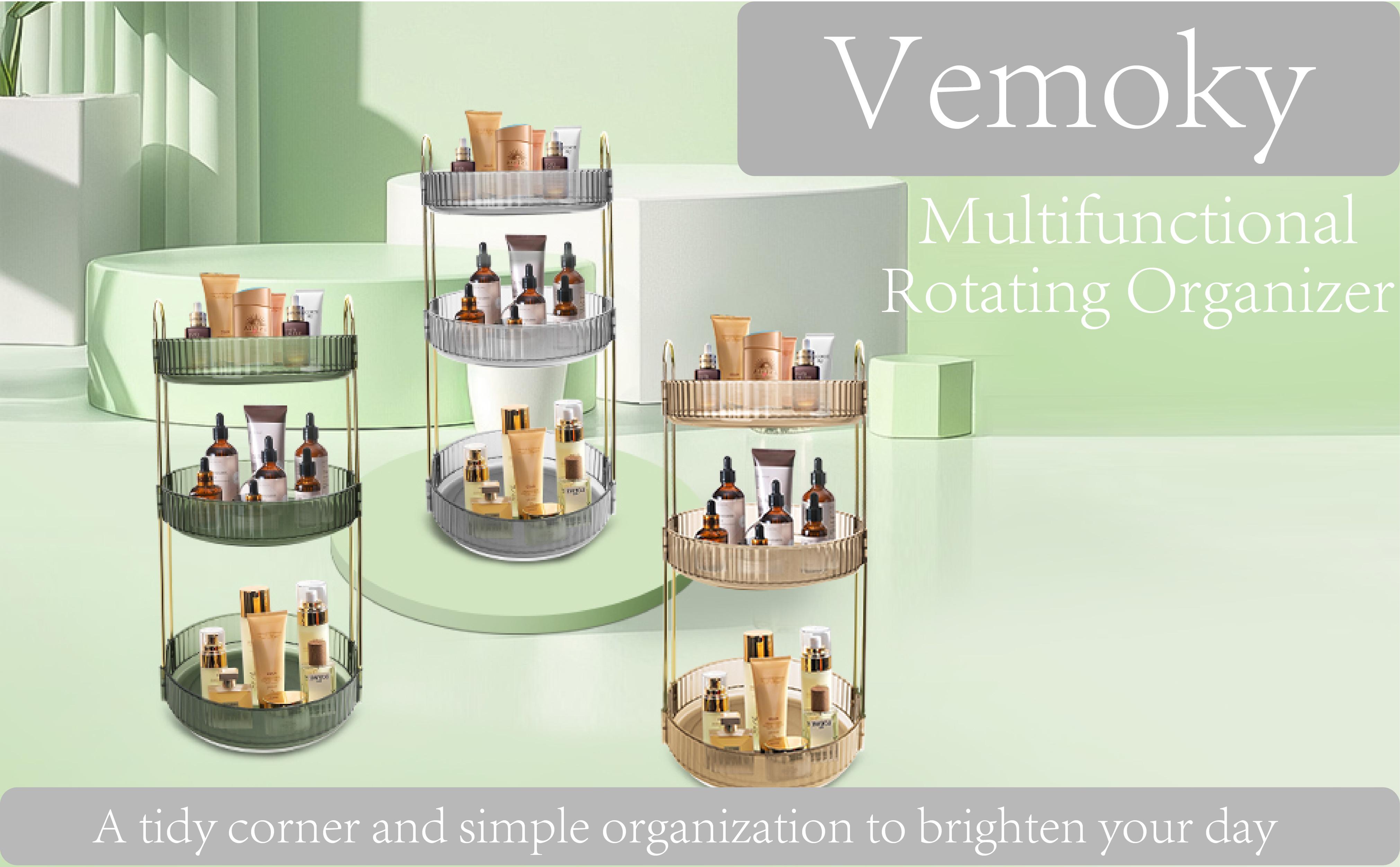 360° Rotating Makeup Organizer: Large-Capacity Spinning Caddy for Cosmetics, Perfume, Skincare, Lipsticks, and More on Bathroom Vanity. Racks