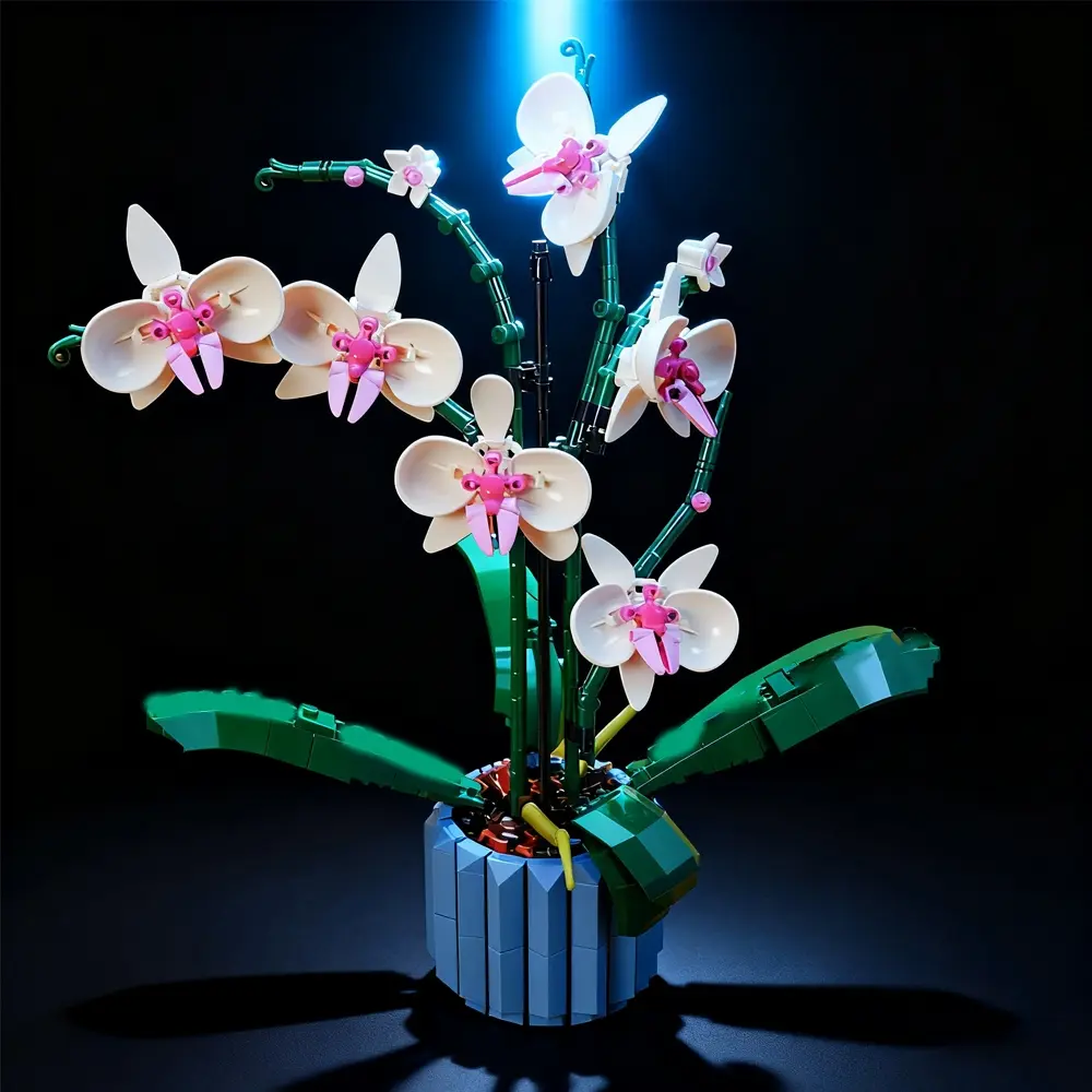 Orchid Bouquet Building Blocks Sets 10311 Suitable For Christmas Gifts Orchid Wildflower Potted Plant DIY Building Blocks Sets 3D Eternal Love Flower Model Home Decor Festival Gift Flower Bricks Building Block Assembly