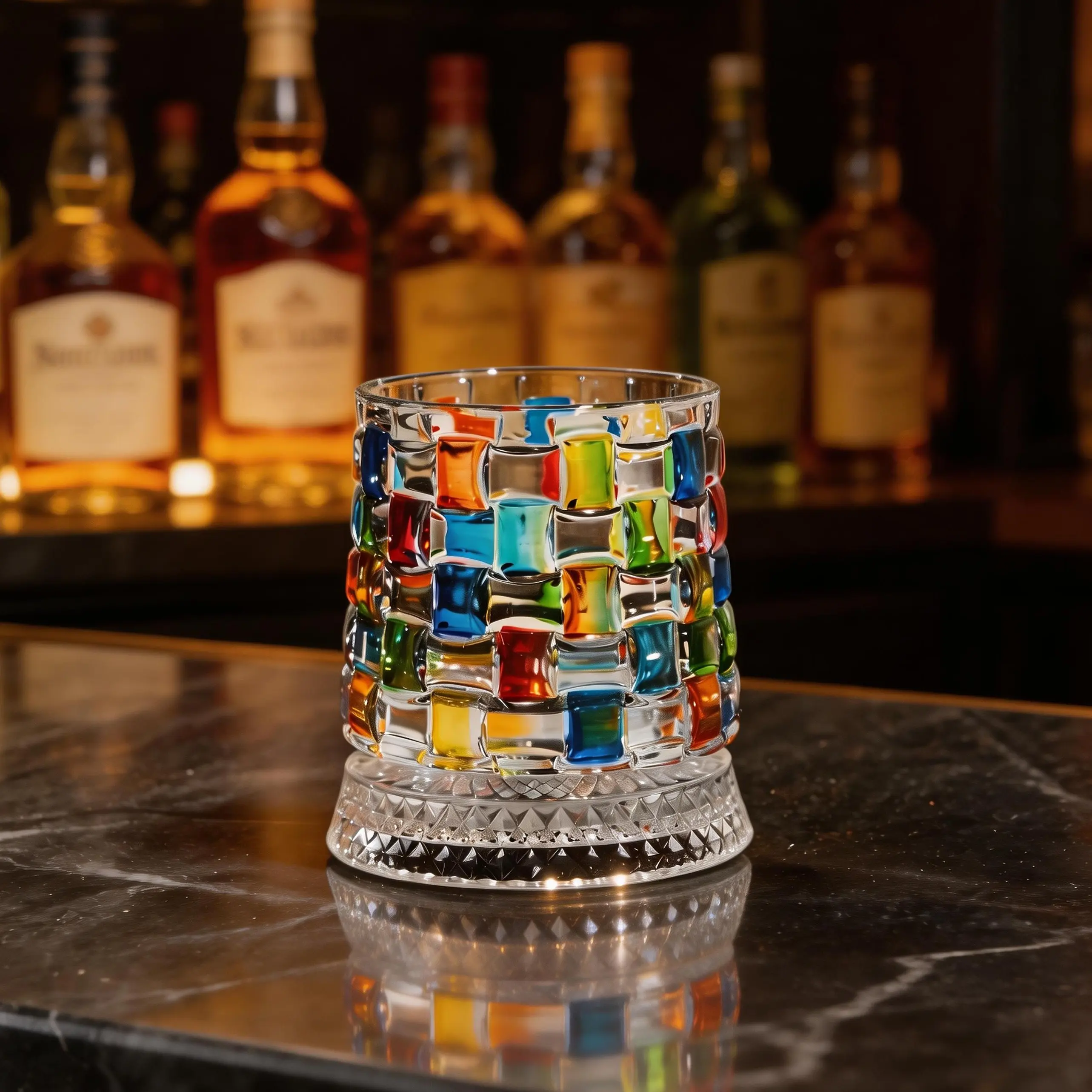 Hand-Painted Embossed Rotating Whiskey Glass – Minimal Luxury Crystal Tumbler with Smooth Spin Design Hand-Painted Embossed Rotating Whiskey Glass – Minimal Luxury Crystal Tumbler with Smooth Spin Design