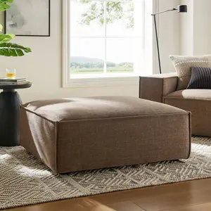 Restore Performance Fabric Upholstered Modular Ottoman in Mocha