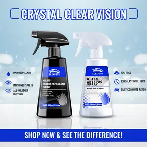 ELEXBETU 2-in-1 Anti-Fog & Waterproof Spray for Car Rearview Mirrors & Windshields - Excellent Rain Repellent & Oil Stain Remover for Rainy Days