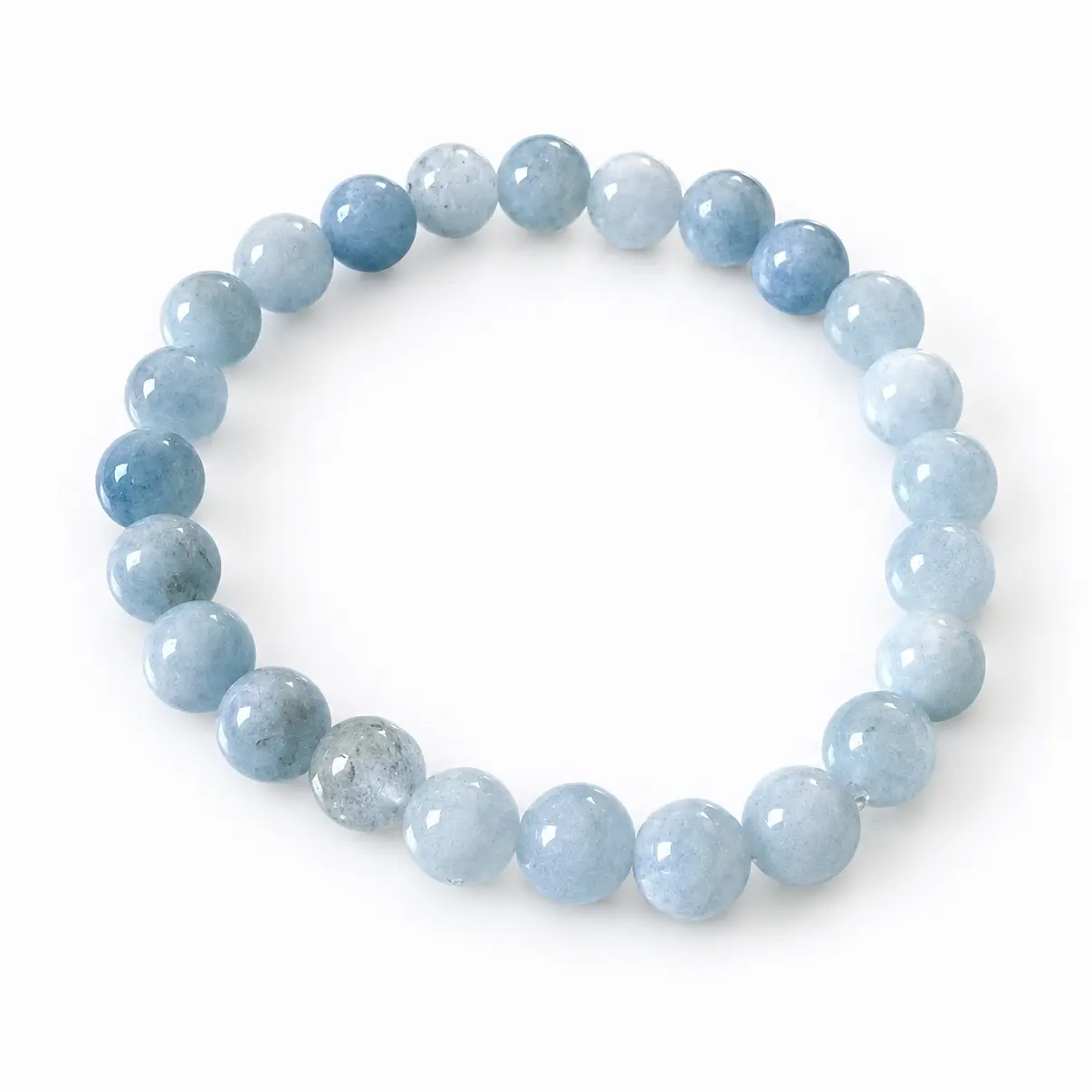 Genuine Blue Calcite Bead Stretch Bracelet, Natural Calcite Gem Jewelry with Simple Look for Crystal Bracelet Enthusiasts