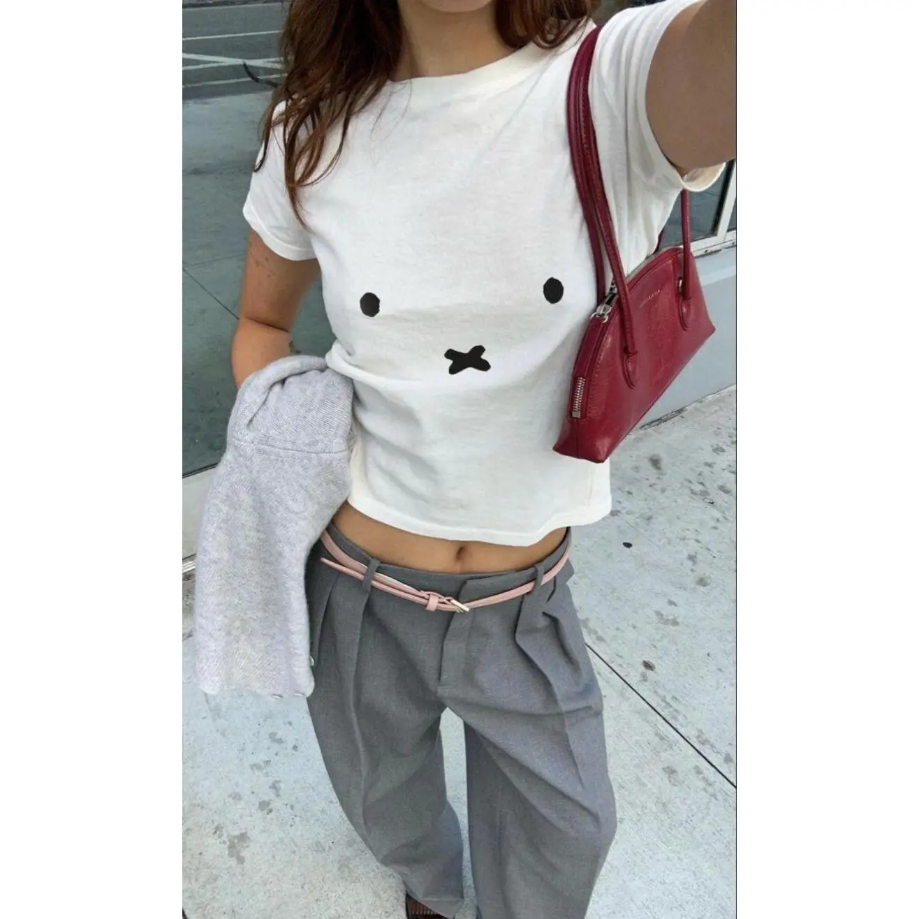Miffy Baby Tee Shirt - Cute Graphic Tee, Y2K Baby Tee, Coquette Aesthetic Top, Kawaii Bunny Shirt, Vintage Style Crop, Gift for Her, Trendy
