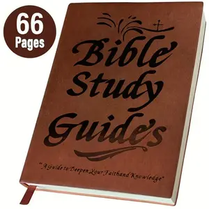 66-page Bible Study Guide, Daily Devotional Journal Strengthens Faith, Ideal for Personal Group Study and Prayer, Christian Gift (A5, PU Leather Cover)