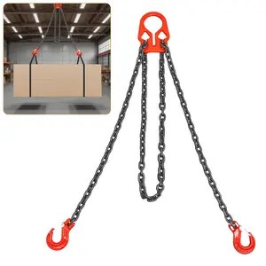 5/16"x10 Ft Lifting Chains with Adjustable Hooks, Maximum Load 7000lbs Heavy Duty Lifting Chains, Industrial Dual Leg Chain Slings for Engine Hoist, Lift Heavy Objects