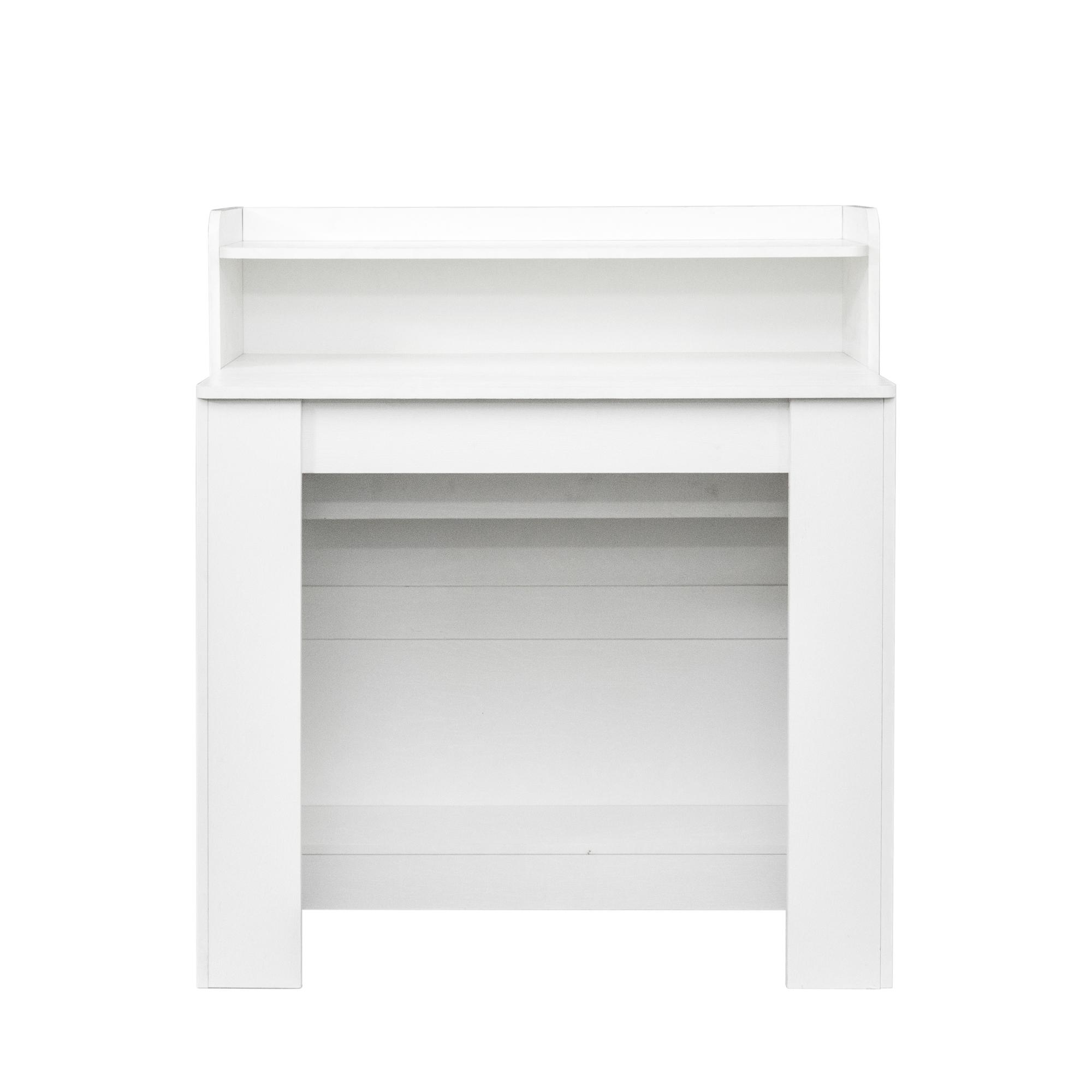 Transformer Dining Table, Extendable Dining Table with Storage Cabinet, Space Saving Expandable Table for Small Apartment Kitchen Dining Room, White Modern Design