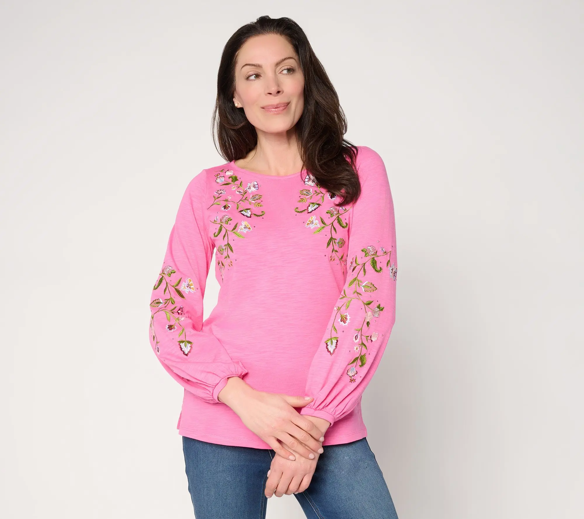 Quacker Factory Swing into Spring Bateau Neck Top