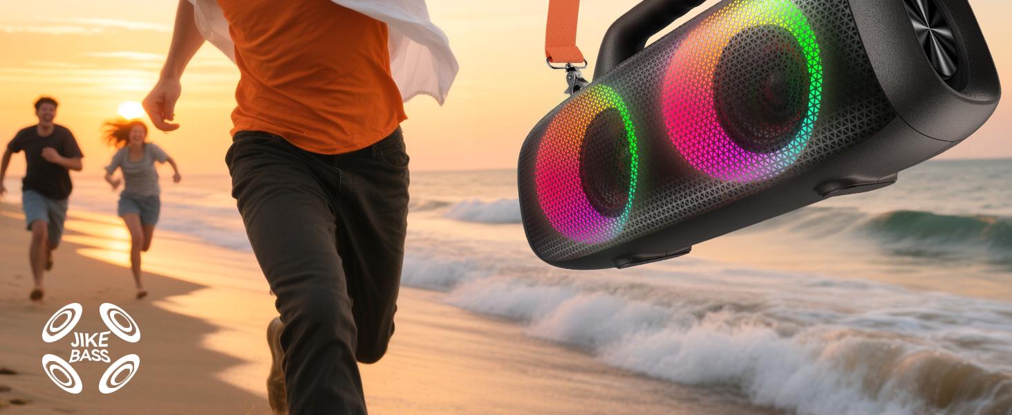 TAGRY Roar 1 Portable Audio Bluetooth Speaker,60W Powerful Sound with Deep Bass,IPX6 Waterproof,24H Playtime,Bluetooth 5.4 for Smartphone,RGB Party Lights,Wireless Stereo Pairing,Travel Outdoor for Camping and Beach, for  Birthday, Friend