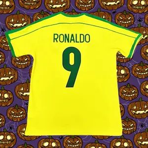 98 World Cup Brazil Jerseys No. 9 Ronaldo National Team Soccer Jerseys