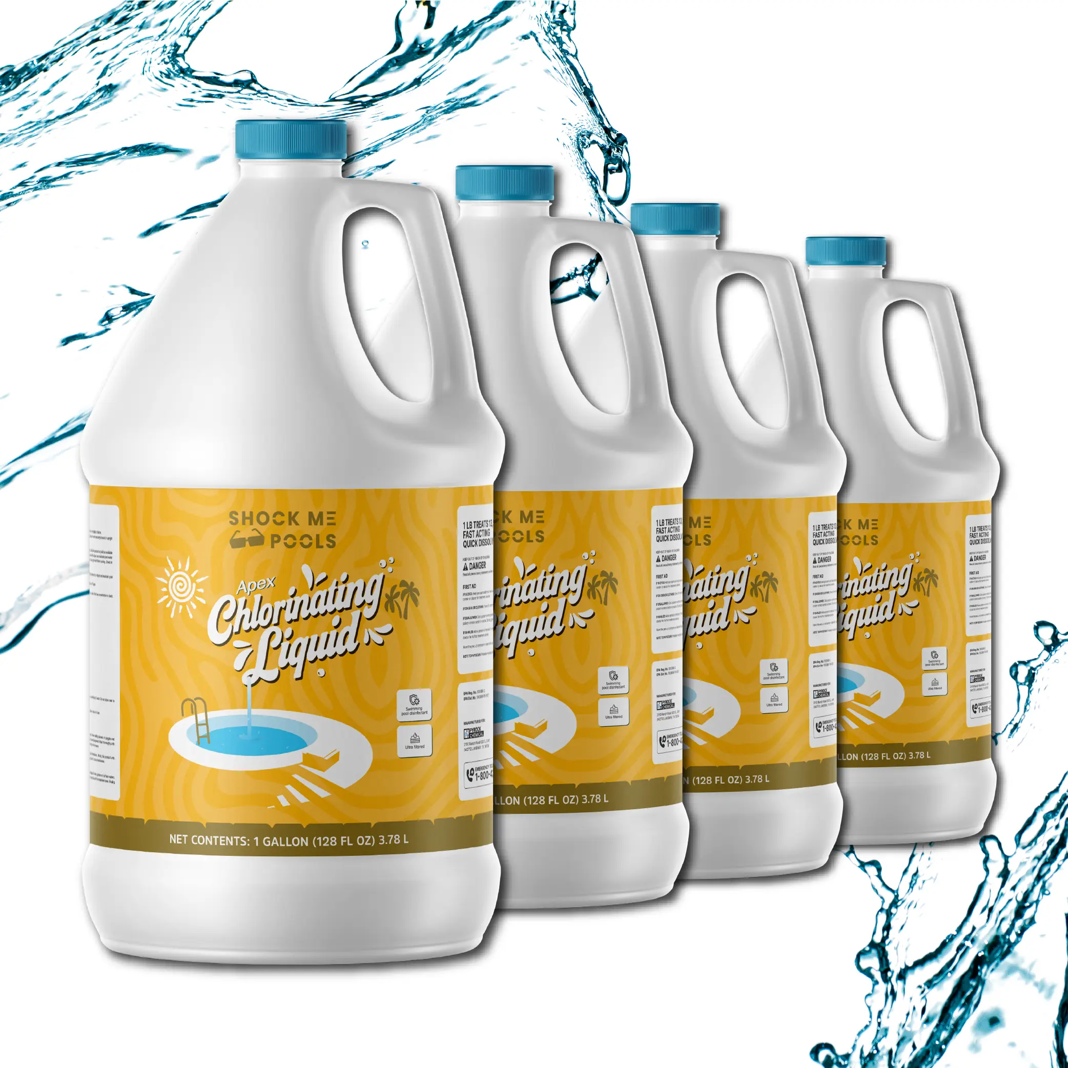 Shock Me Chlorinating Liquid -  Pool Shock - Reliable Cleaning Treatment - 4 Gallons