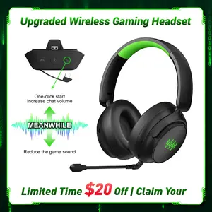 Upgraded Wireless Gaming Headset for Xbox with Game/Chat Audio Balance, Adjustable vocals and background sounds, Mic Mute, Bluetooth, 3D Surround Sound,Foldable Bluetooth Headset Works with PS5, Mac, PC, Nintendo Switch - Long Battery Life