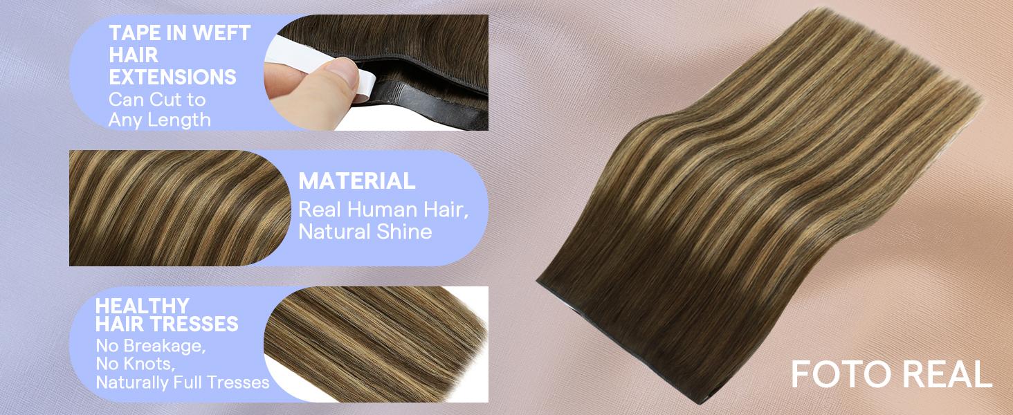 Full Shine Genius Weft Tape in Extensions Natural Human Straight Hair 1 Pcs 18-24lnch 50G And 4 Pcs 16-22lnch 90-120G Full Shine Genius Weft Tape in Extensions Natural Human Straight Hair 1 Pcs 18-24lnch 50G And 4 Pcs 16-22lnch 90-120G