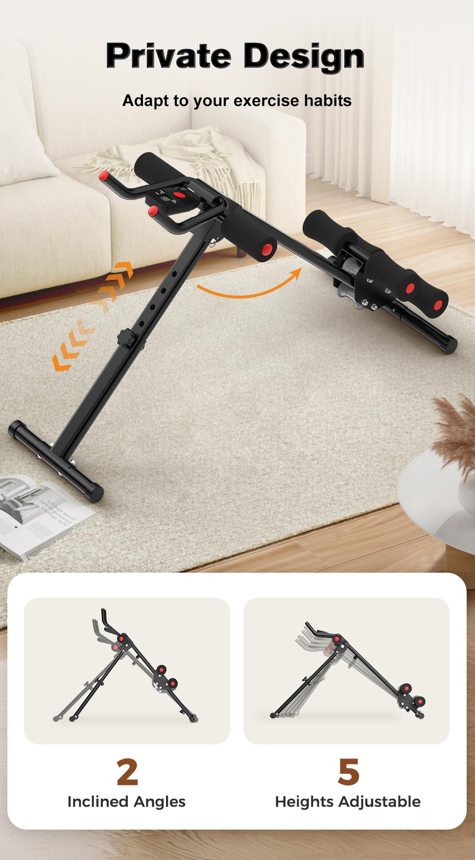 Relife Sports Ab Workout Equipment Adjustable Ab Machine Body Workout with Resistance Bands, Strength Training Exercise Equipment for Core & Abdominal