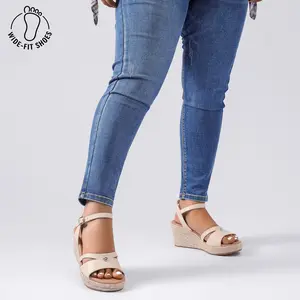Wide Width Wedge Sandals for Women, Ankle Strap Open Toe Casual Summer Shoes Platform Espadrille Wedge Dressy Womens Sandals.