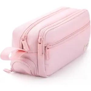Large Pencil Case High Capacity Holder Box Storage bag Desk Organizer Marker Pouch Pen For Middle School Office College Adult Girl and Boy(Pink)
