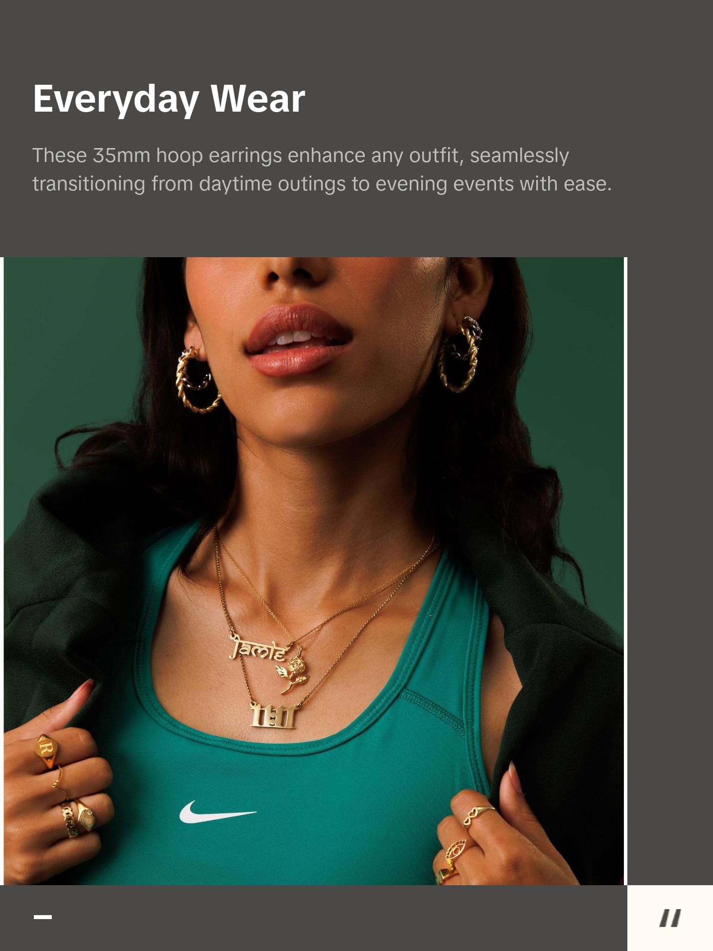 Twisted Rope 35mm Hoop Earrings