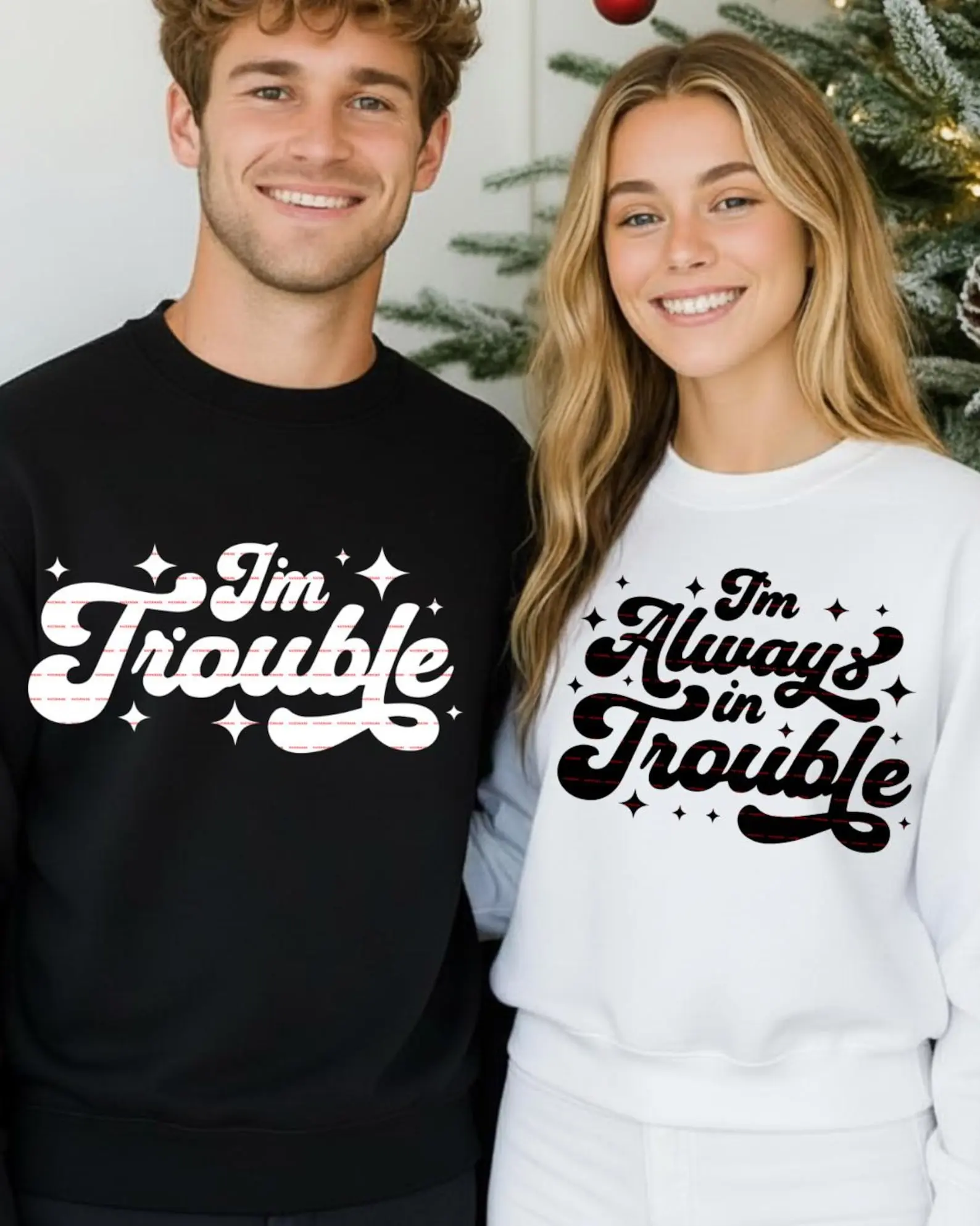 I’m Always in Trouble Couple Shirt Couple, Matching Shirt, Valentine, Love, Matching Husband & Wife Tee, Romantic Gift for Couples, Clothes, Hoodie