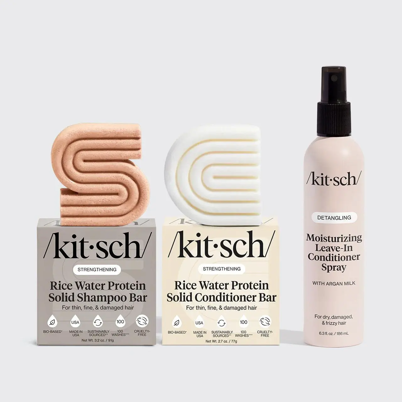 Kitsch Leave In Conditioner & Rice Water Shampoo + Conditioner Bundle