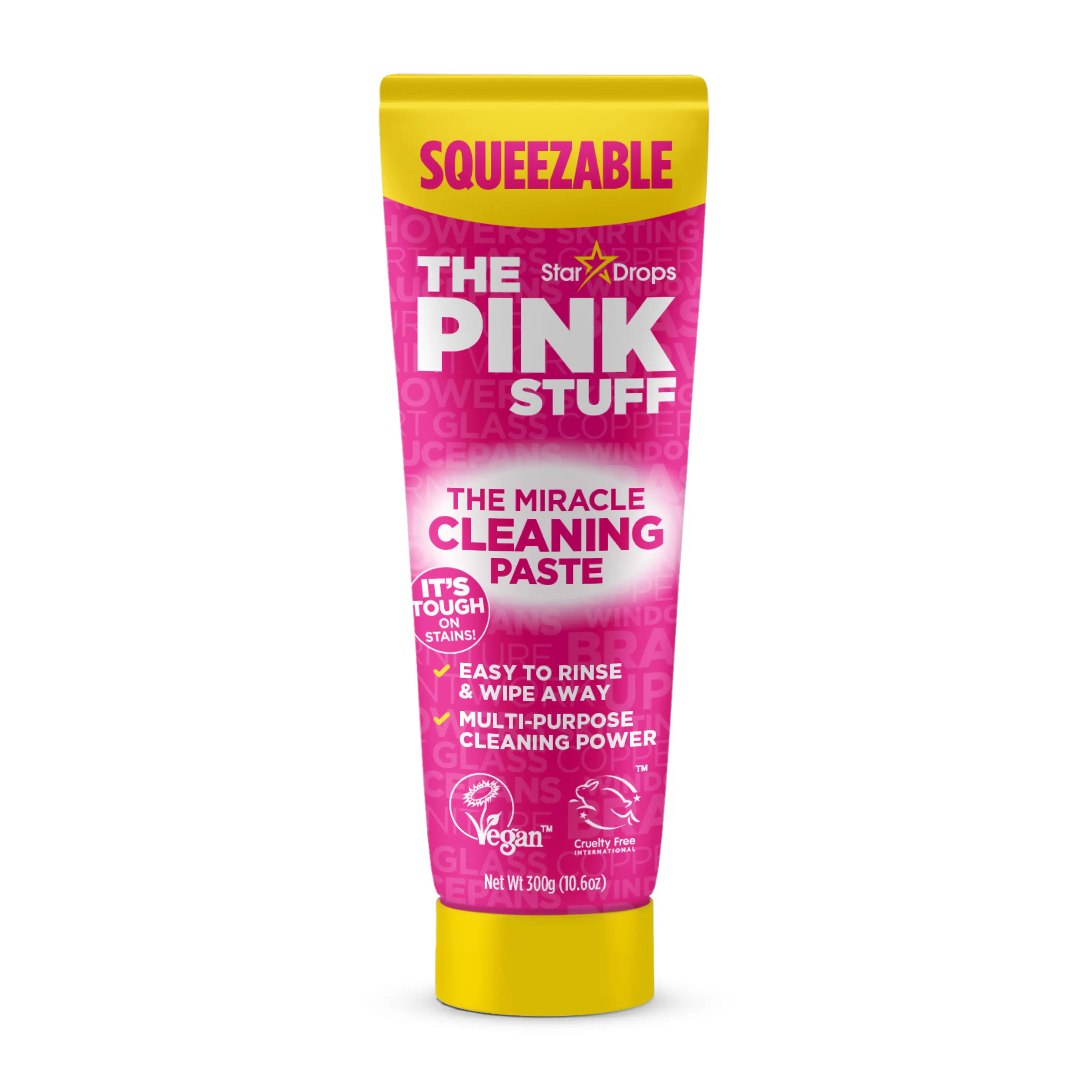 The Pink Stuff Squeezable Paste 300g | Multi-Purpose Cleaning Paste for Tough Messes with Easy Squeeze Application