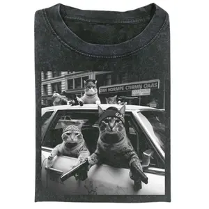 Funny Cat Gang Vinage Tee Cat Shirt, Funny Graphic Tee, meme shirts, Graphic Tee Gift For Men Women, Menswear