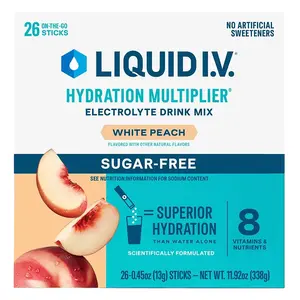 Hydration Multiplier Sugar Free Electrolyte Drink Mix - White Peach - 26x0.45oz