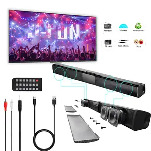 Wireless Surround Sound Bar 4 Speaker System BT Subwoofer TV Home Theater Remote