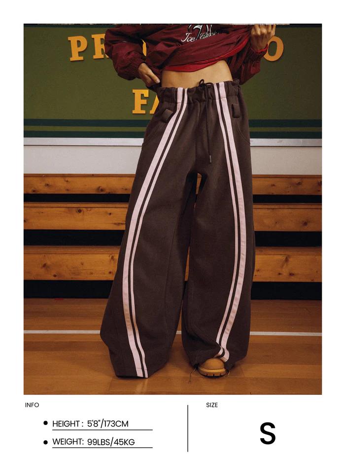 Aelfric Eden Stripe Super Baggy Sweatpants Oversized Barrel Pants Vintage Wide Leg Elastic Waist Lantern Trouser Unisex Basic Bottoms