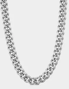 THE GOLD GODS  Mens Cuban Link Chain 8mm, White & Gold
