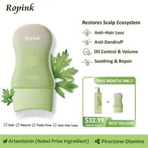 Ropink Mugwort Scalp Detox | 10% Bifida Ferment & OCT Anti-Dandruff Pre-Wash | Soothing Cleanser with Silicone Massage Tip