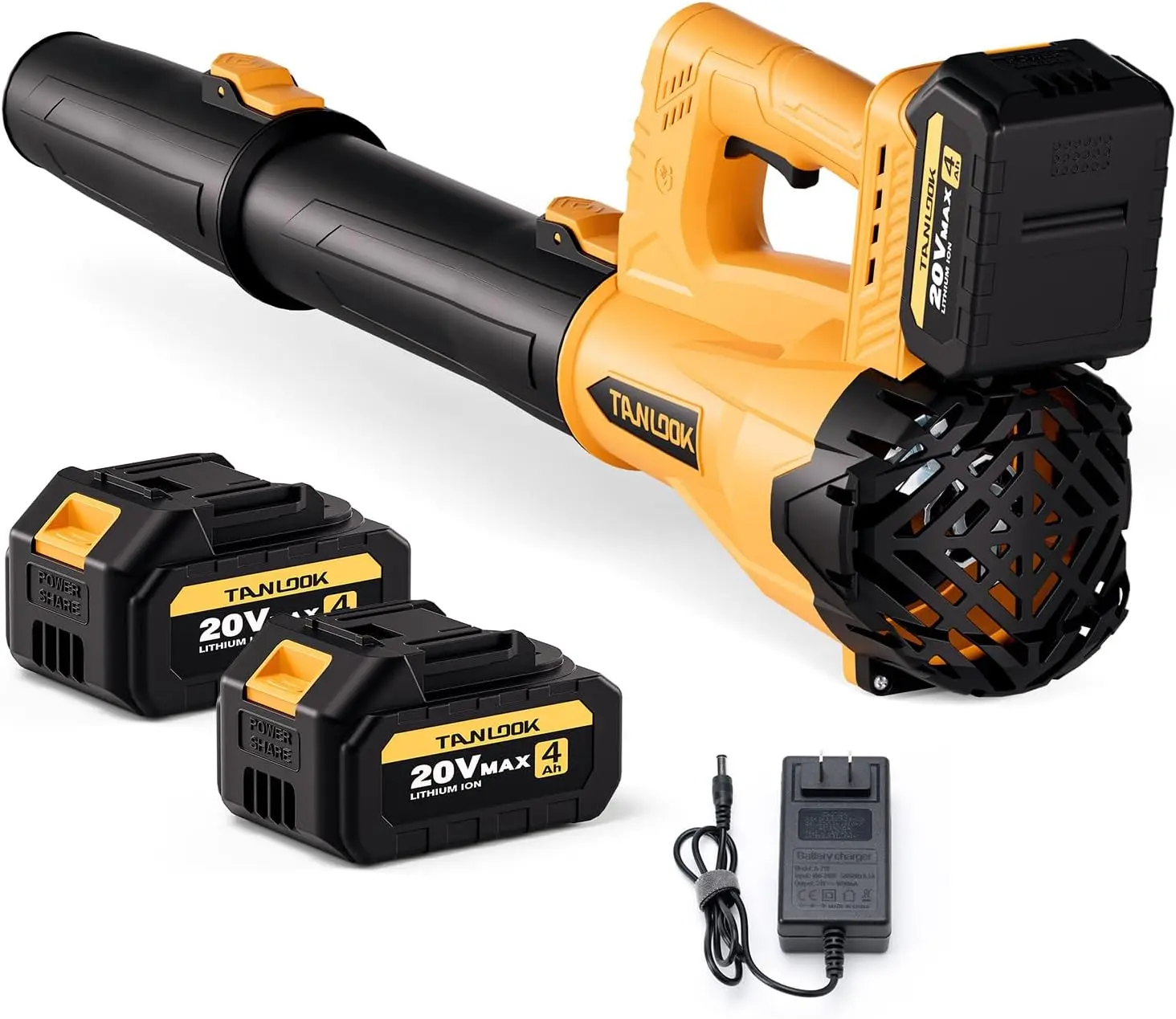 Tanlook Cordless Leaf Blower,Handheld Leaf Blower with 2 X 4.0Ah Batteries & Charger, Lightweight Leaf Blowers for Patio Cleaning, Lawn Care, Leaves, Dust HC4