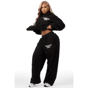 Nykeema Black Sherpa Baggy Fit Track Set