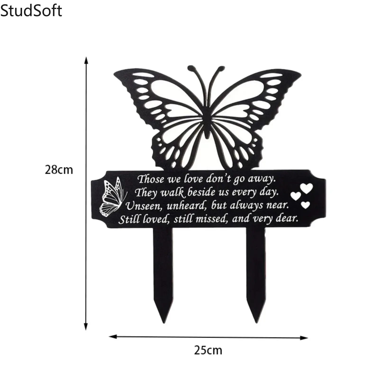 New Garden & Yard Metal Ground Stake Ornament — Heart-Shaped Memorial Marker & Landscape Decoration,back to school,back to school haul