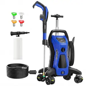 Electric Pressure Washer, 2800 PSI 1.9 GPM Power Washer Electric Powered with Upgrade Spray Handle Smart Control and 4 Anti-Tipping Wheels for Effortlessly Cleaning Green