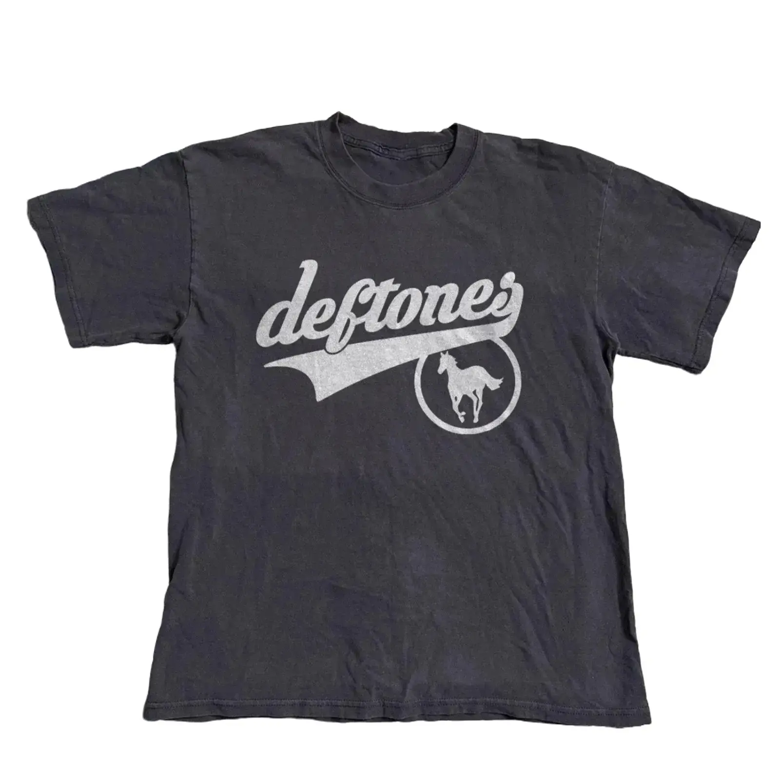 Deftone White Pony Logo T-Shirt Black Nu Metal Alt Rock Band Tee Unisex