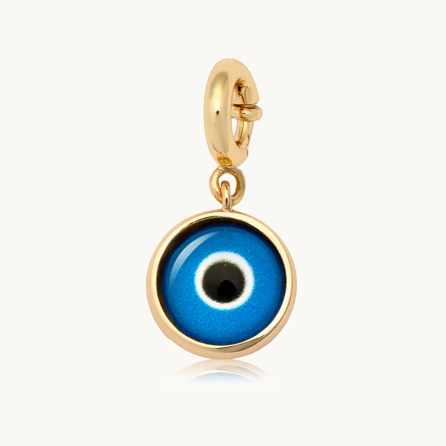 Little Words Project Gold-Plated Evil Eye Charm Necklace - Protective Amulet, Gold Dainty Necklace, Removable Charm Statement Jewelry, Removable Charm Necklace