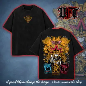 Yugioh yugioh duel monster card yami yugi muto egyptian gods exodia ra obelisk osiris game anime manga movie 2 sided washed tshirt sweatshirt hoodie graphic tees menswear