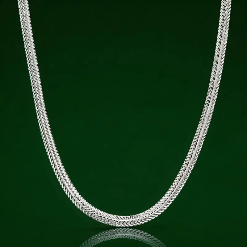 Women's 925 Silver-Plated Necklaces - Dainty Herringbone Choker, Thin Layered Snake Chain, Foxtail Chain Jewelry, Unisex Casual Wear Gift for Layered Looks, Unisex Fit, Adults