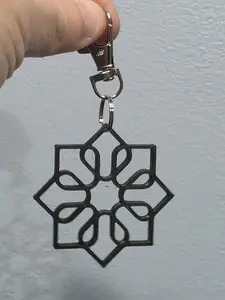 Dayseeker Sigil Logo Clip-On Keychain - FanArt Geometric Graphic Accessory, Lightweight 55x55mm 3D Printed Aesthetic Costume Jewelry Keychain Accessory