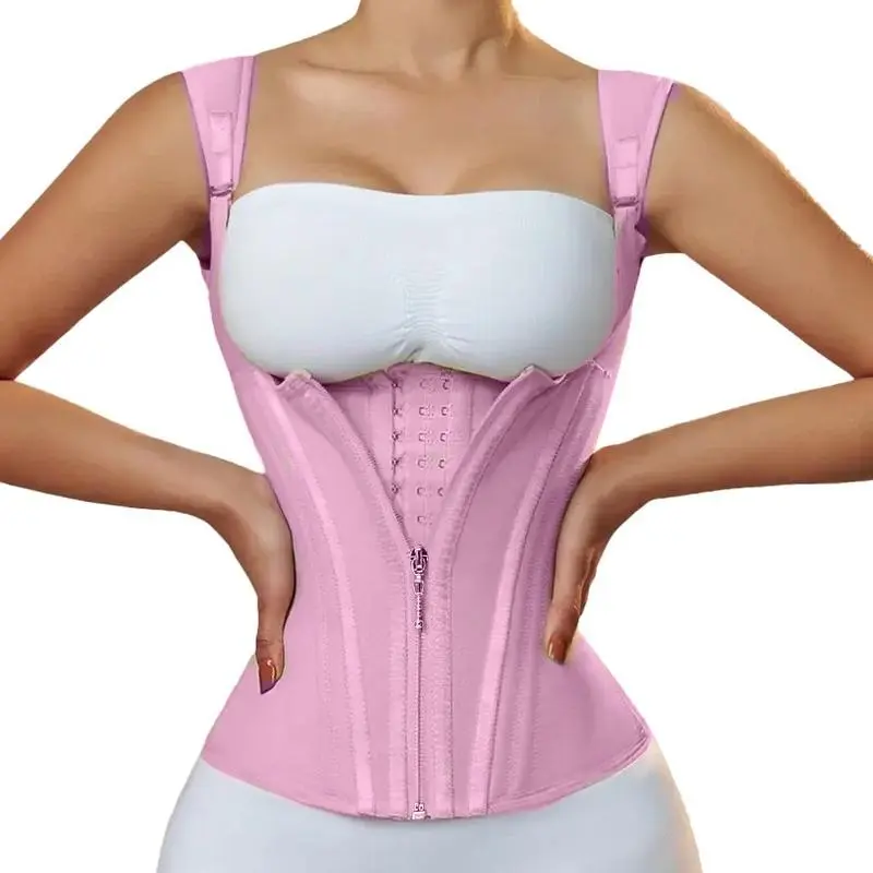 1pc Waist Trainer For Women, Tummy Control Sports Girdle, Workout Body Shaper With Adjustable Shoulder Strap Fajas Waist Cincher Corset Shapewear Body Shaper With Zipper Hook