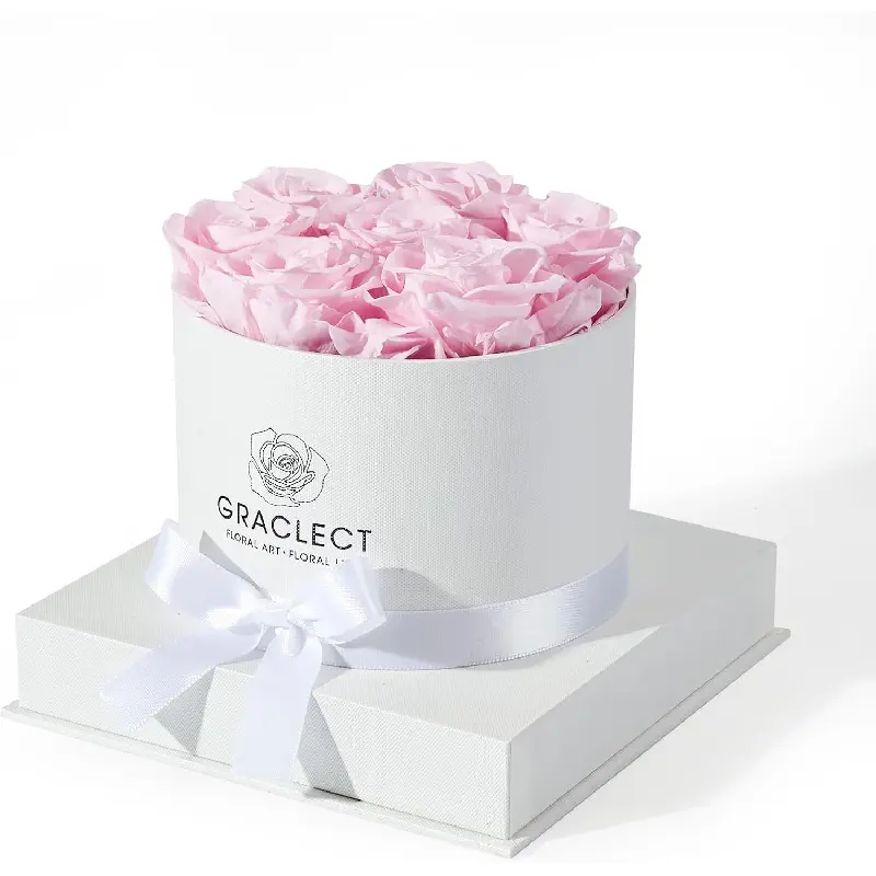 ZY Preserved Roses in a Box - Forever, Immortal Roses, Eternal Rose Birthday Gifts for Her, for Mom - Pink Rose Decor Decorative