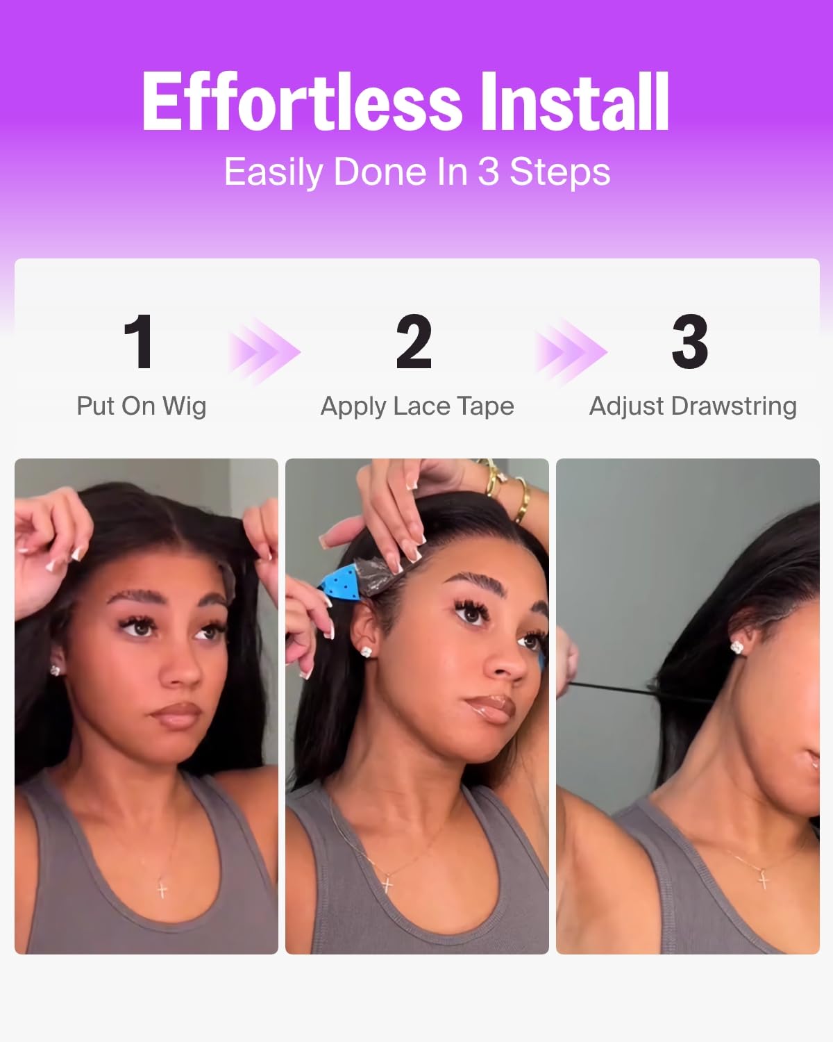 【13x6 Glueless Wig】Bling Hair Pre-Cut Lace Glueless Human Hair Wigs Pre Plucked 180 Density Brazilian Body Wave Deep Wave Wig With Invisi Drawstring for Black Women Glueless Curly Lace Frontal Wig Natural Color