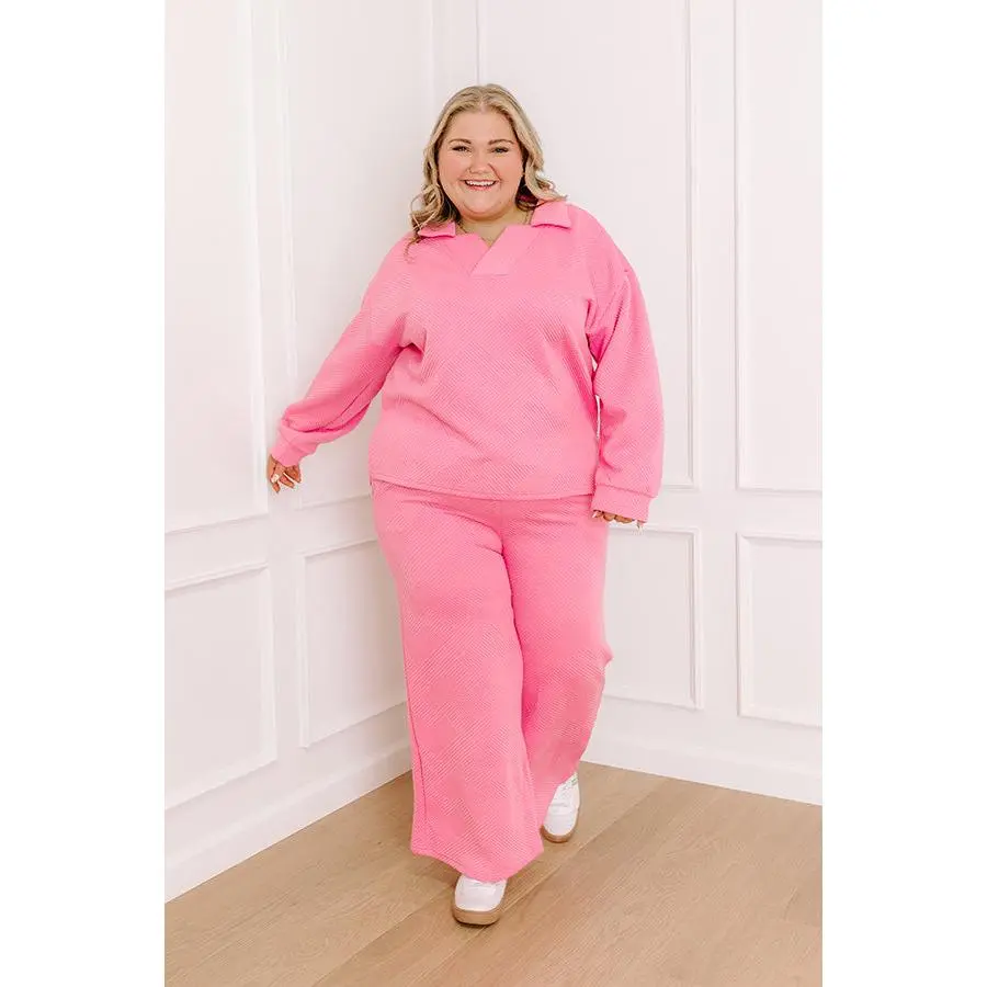 Lattes First High Waist Trousers in Bubblegum Pink Curves