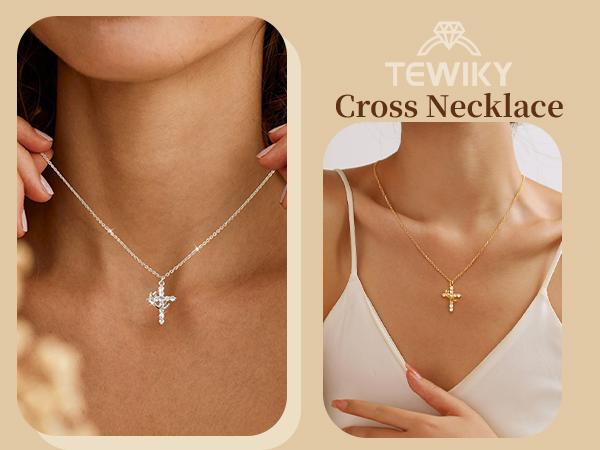Tewiky Easter Gifts Upgraded Crown Cross Necklace for Women, Crown Cross Pendant Necklace, Non-Tarnish Faith Jewelry for Women, Christian Religious Gifts for Her Back To School Tewiky Easter Gifts Upgraded Crown Cross Necklace for Women, Crown Cross Pendant Necklace, Non-Tarnish Faith Jewelry for Women, Christian Religious Gifts for Her Back To School